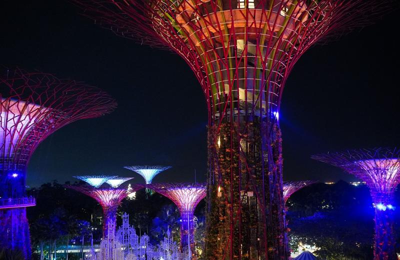 Gardens by the Bay, Singapore: Supertrees, Cooled Conservatories and the Evening Light Show